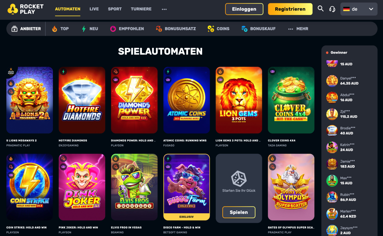 Rocketplay Spielautomaten
